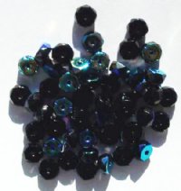 50 3x6mm Faceted Black AB Rondelle Beads